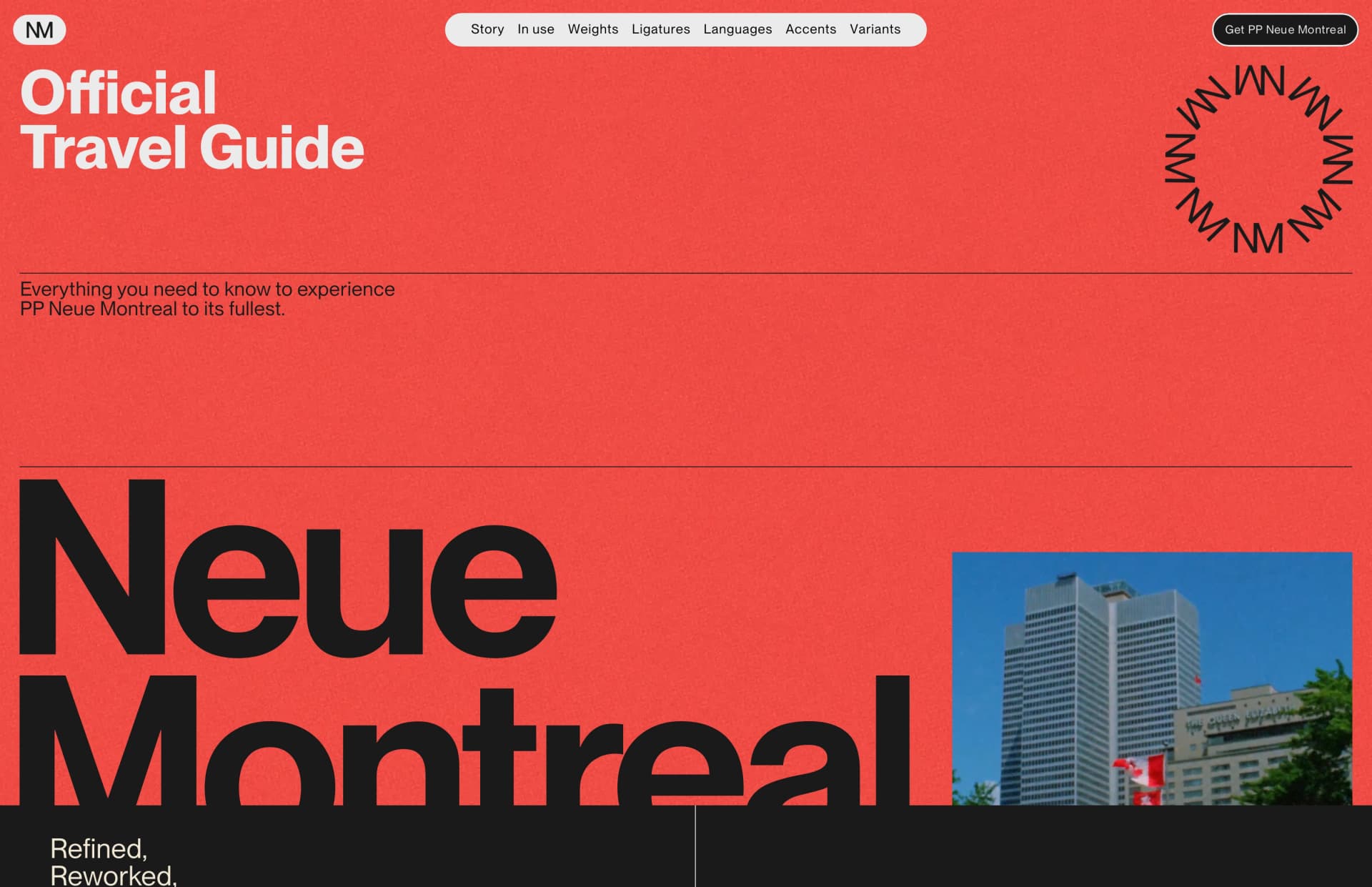 A plain browser screenshot of a type-foundry website, before framing